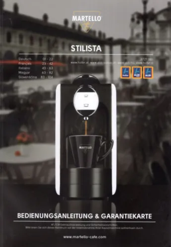 Gyors szállítás Martello Café Stilista ( többnyelvű ) Kapszulás kávégép