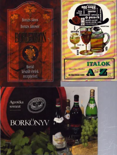 Árcsökkenés 3 db italos könyv: Borlexikon - Italok A-tól Z-ig - Borkönyv