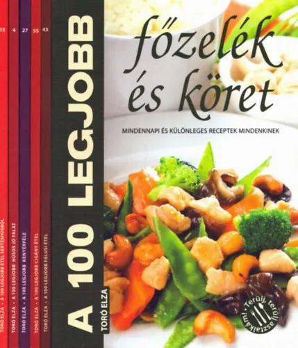 Gyors kiszállítás 6 db A 100 legjobb szakácssorozatból: A 100 legjobb kenyérféle + Főzelék és köret + Falusi étel + Cigány étel + Húsos jó falat + Étel sertéshúsból