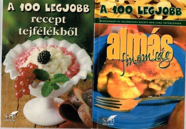 4 db A 100 legjobb szakácssorozatból ( együtt ) 1. A 100 a legjobb étel római tálban, 2. A 100 legjobb olcsó étel, 3. A 100 legjobb almás finomság, 4. A 100 legjobb recept tejfélékből Végkiárusítás