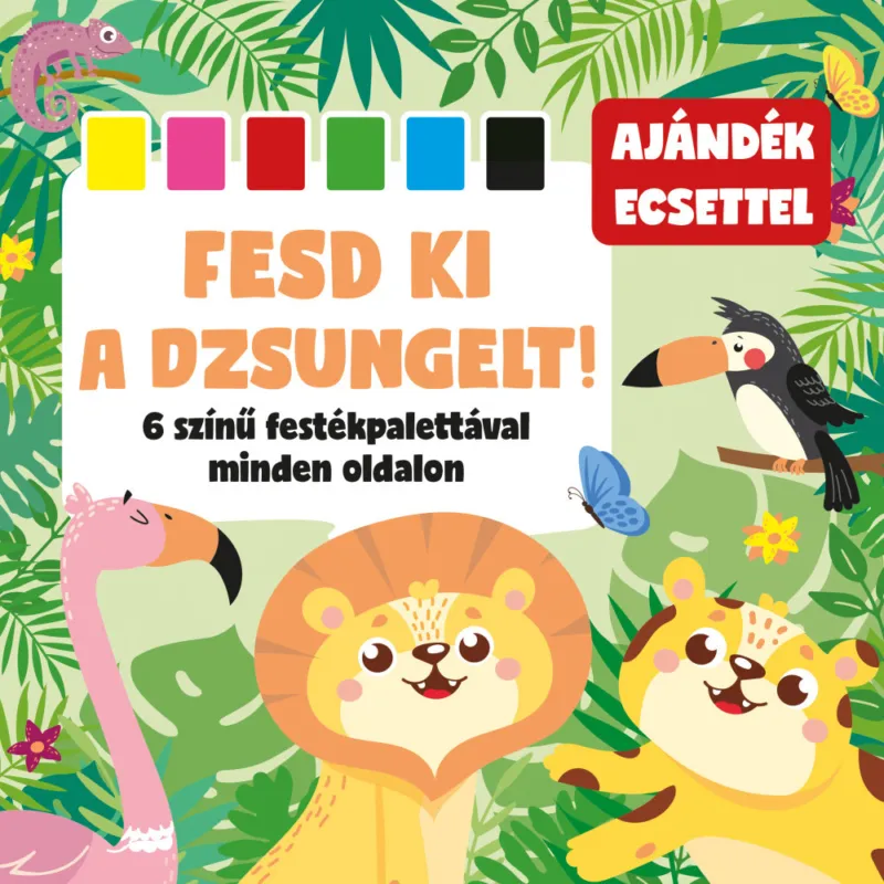 Fesd ki a dzsungelt! 6 színű festékpalettával minden oldalon Azonnali szállítás