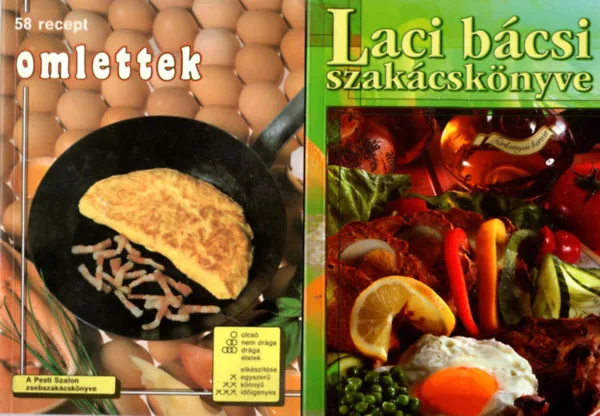 Kedvezmény 4 db szakácskönyv ( együtt ) 1. 58 recept omlettek , 2. Csupa fehérje és vitamin: Tejtermékek ! 3. Kevenc receptjeim mikrohullámon , 4. Laci bácsi szakácskönyve