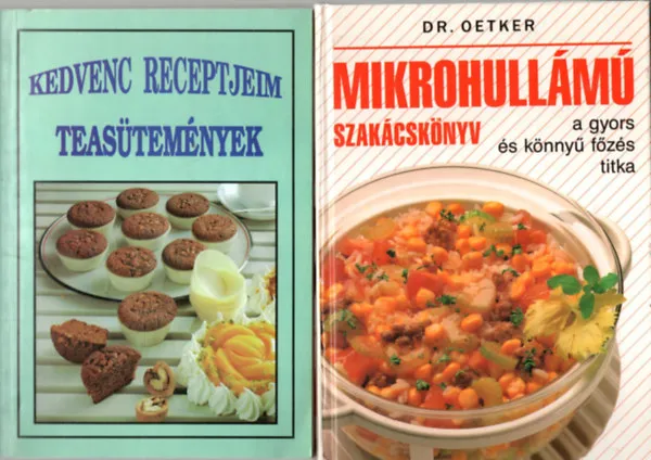 Biztonságos vásárlás 3 db szakácskönyv ( együtt ) 1. Kedvenc receptjeim - Teasütemények, 2. Mikrohullámú szakácskönyv - Dr. Oetker , 3. Húst pótló ételek hústalan napokra