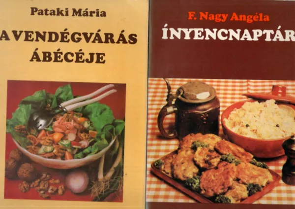 Nézd meg most 5 db szakácskönyv: Húst pótló ételek, hústalan napokra, Gyümölcsös, túrós, sajtos ételek, Ínyencnaptár, A vendégvárás ábécéje, Energiák az asztalon - Lakomás könyv Földlakóknak