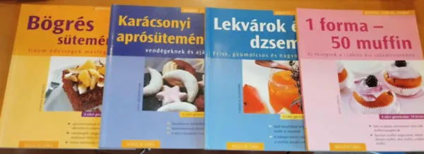 Árengedmény 4 db Könnyen, gyorsan, finomat: 1 forma - 50 muffin + Bögrés sütemények + Karácsonyi aprósütemények + Lekvárok és dzsemek
