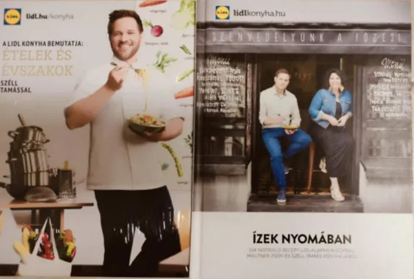 2 db Lidl szakácskönyv ( együtt ) 1. Ételek és évszakok, 2. Ízek nyomában Kedvezményes ár