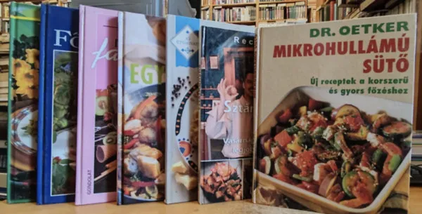 Szuper akció 7 db Szakácskönyv: Recept klub 4; Mikrohullámú sütő; Nagy fagylaltoskönyv; Hera főzőkönyv; Knorr szakácskönyv; Gyors & finom tészták; Kreatív konyha: Egytálételek