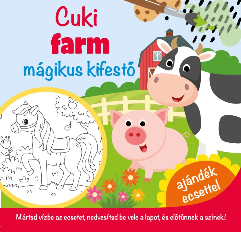 Árengedmény Cuki farm - mágikus kifestő - ajándék ecsettel