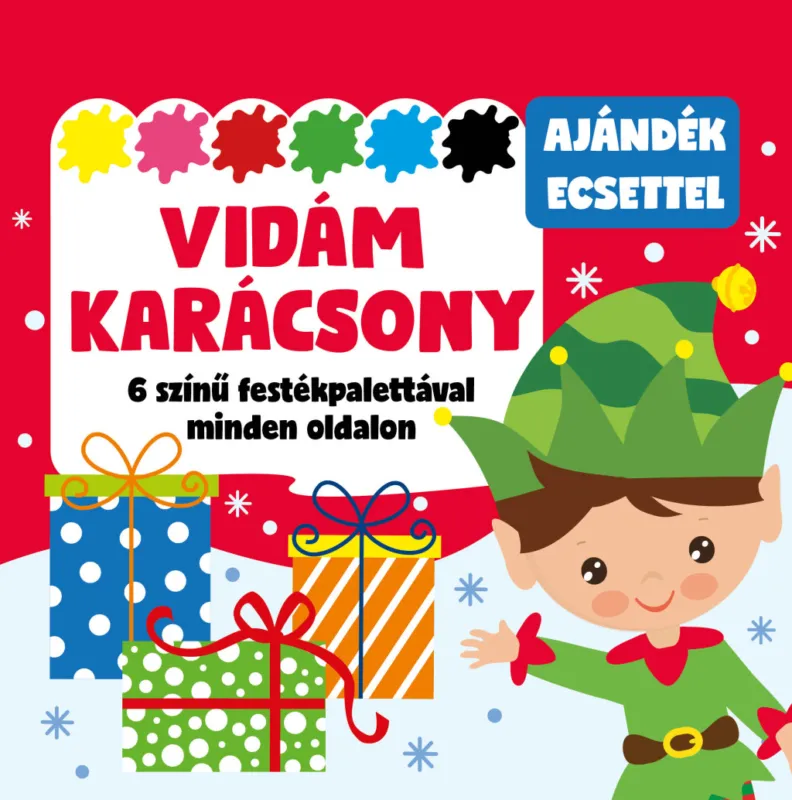 Biztonságos fizetés Vidám karácsony - 6 színű festékpalettával minden oldalon - ajándék ecsettel