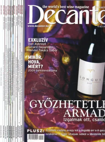 Végkiárusítás Decanter magazin 2009. február - november + Toplisták különszám (11 db. lapszám)