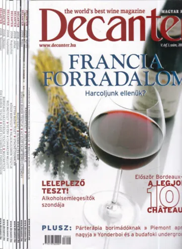 Kedvezményes ár Decanter magazin 2008. február - november (10 db. lapszám)