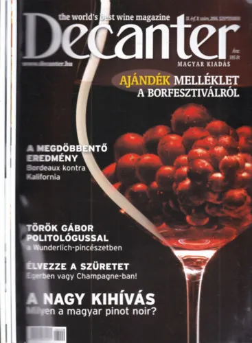 Újdonság 3 db. Decanter magazin (2006. szeptember, október, november)
