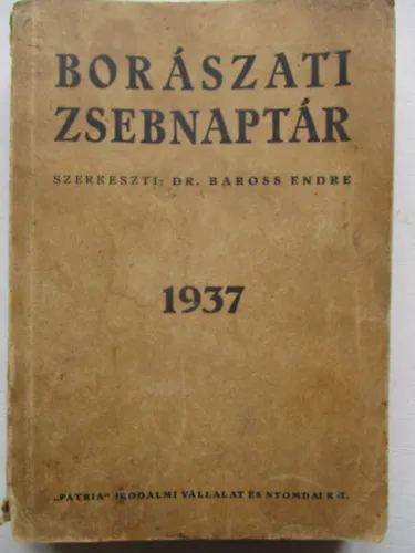 Különleges ajánlat Borászati zsebnaptár 1937