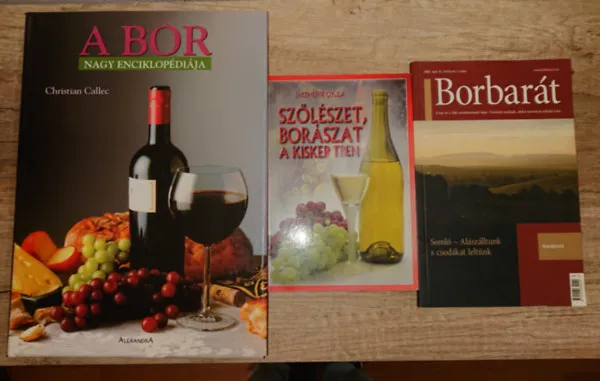 Rendeld meg most 3 borral és szőlészettel kapcsolatos kiadvány: Szőlészet és borászat a kiskertben, Borbarát 2006/nyár, A bor nagy enciklopédiája