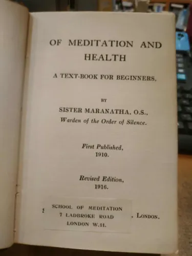 Ne maradj le Of Meditation and Health - A Text-Book for Beginners
