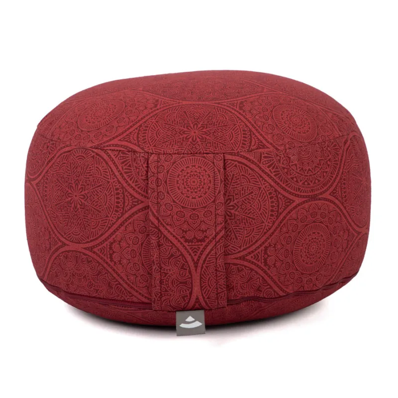 Kedvezményes ár Bodhi Maharaja Collection RONDO – tönköly meditációs párna 32×20 cm – Mayuri Dark Red