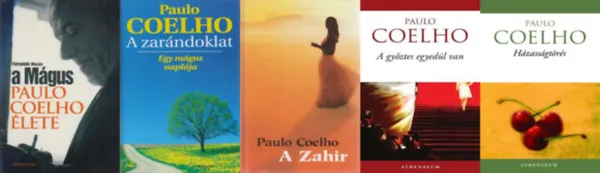 5 db Paulo Coelho könyv: A zarándoklat - Egy mágus naplója + Házasságtörés + A Zahír + A győztes egyedül van + A Mágus- Paulo Coelho élete Legnépszerűbb