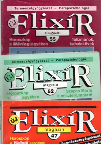 Szezonális akció Elixír magazin 1993 évfolyam január +június +szeptemberi számok.