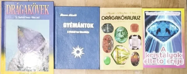 Népszerű 4db drágakövekkel, kristályokkal kapcsolatos mű - A kristályok éltető ereje, Drágakőkalauz, Gyémántok, Drágakövek