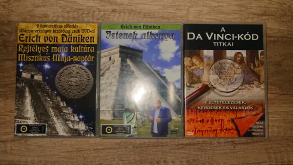 Korlátozott ajánlat 3 DVD azoknak, akik szeretik a történelem nagy talányait: Rejtélyes maja kultúra - Misztikus maja naptár, Istenek alkonya, A Da Vinci-kód titkai
