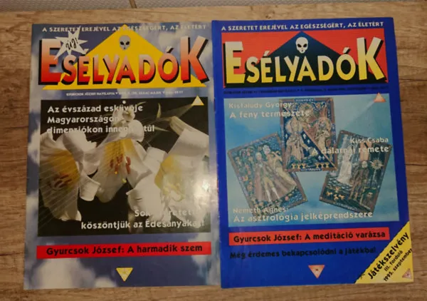 2 szám az Esélyteremtők című ezoterikus magazinból: 1995/szeptember, 1996/május Árengedmény