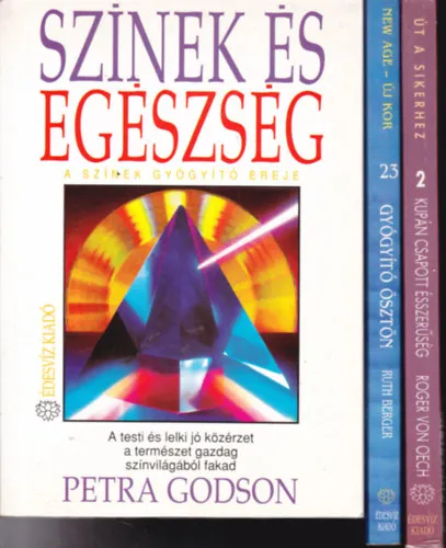 3 db könyv "ezotéria" témában: P. Godson:Színek és egészség + R.v.Oech:Kupán csapott ésszerűség.A kreatív gondolkodás gyors és szellemes fejlesztése + Ruth Berger:Gyógító ösztön Szuper akció