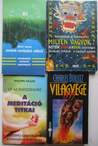 Csak ma 4 db ezoterikus csomag (A meditáció titkai, Világvége 1999,Csodák varázslat nélkül,Horoszkópok az önismerethet-Milyen vagyok?)