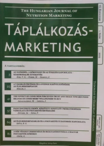 Táplálkozásmarketing - VI. évfolyam, 1. szám 2019 Utolsó esély