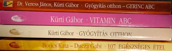 4 db könyv: Gyógyítás otthon - Gerinc ABC + Talp és kézmasszázs + Vitamin ABC + 107 Egészséges étel Vedd meg online