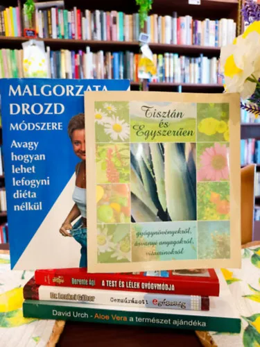 Csak ma Életmód, egészség könyvcsomag 5 darabos KÖNYVMENTŐ AJÁNLAT: Aloe Vera - a természet ajándéka - Háziállataink egészsége, Cenzúrázott egészség, A test és lélek gyógymódja, Tisztán és Egyszerűen - Gyógynövényekről, ásvány