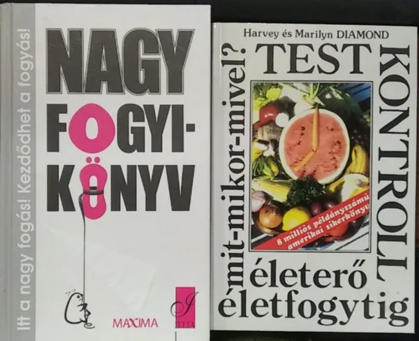 2 db egészséges életmód témájú mű: Testkontroll+ Nagy fogyikönyv Azonnali szállítás