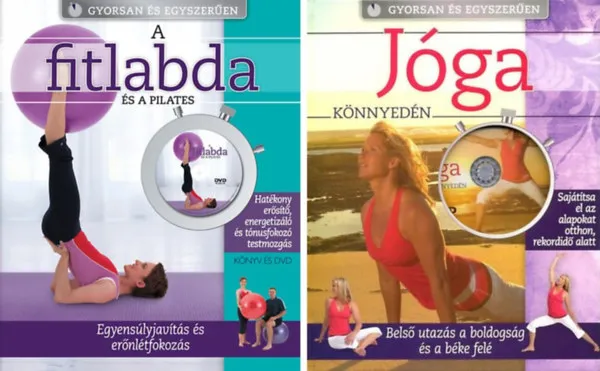 A fitlabda és a pilates - Egyensúlyjavítás és erőnlétfokozás -DVD-melléklettel+Jóga könnyedén -DVD-melléklettel -2 db könyv Akciós ár