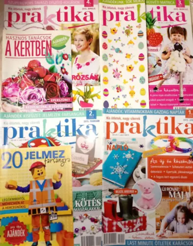 Különleges ajánlat 4 db. Praktika Magazin - 2015.jan. - 1. szám, 2015.febr. 2. szám, 2015.márc. 3. szám, 2015.ápr. 4. szám (szabás-varrás-kötés-hobby-lakásdivat-kézimunka)