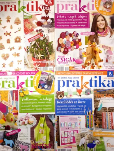 Újdonság 4 db. Praktika Magazin - 2014.szept. - 9. szám, 2014.okt. 10. szám, 2014.nov. 11. szám, 2014.dec. 12. szám (szabás-varrás-kötés-hobby-lakásdivat-