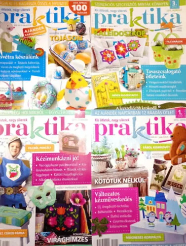 Gyors szállítás 4 db. Praktika Magazin - 2014.jan. - 1. szám, 2014.febr. 2. szám, 2014.márc. 3. szám, 2014.ápr. 4. szám (szabás-varrás-kötés-hobby-lakásdivat-kézimunka)