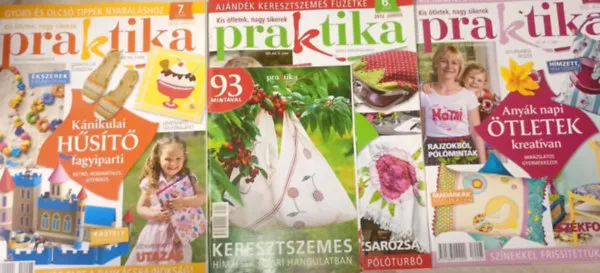 Azonnal elérhető 3 db. Praktika Magazin - 2012.máj. - 5. szám, 2012.jún. 6. szám, 2012.júl. 7. szám (szabás-varrás-kötés-hobby-lakásdivat-kézimunka)