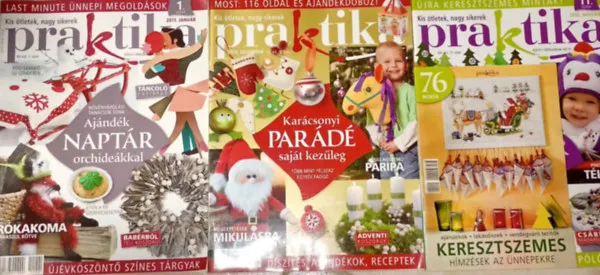 3 db. Praktika Magazin - 2010.nov. - 11. szám, 2010.dec. 12. szám, 2011.jan. 1. szám(szabás-varrás-kötés-hobby-lakásdivat-kézimunka) Újdonság