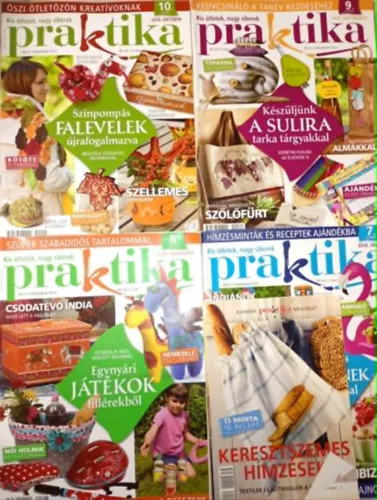 Kihagyhatatlan ajánlat 4 db. Praktika Magazin - 2010.júl. - 7. szám, 2010.aug. 8. szám, 2010.szept. 9. szám, 2010.okt. 7. szám (szabás-varrás-kötés-hobby-lakásdivat-kézimunka)