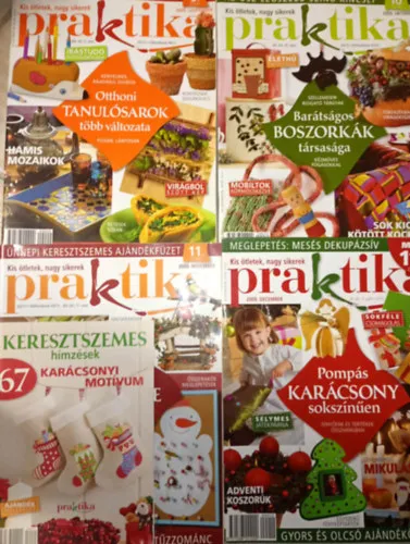 4 db. Praktika Magazin - 2009.dec. - 12. szám, 2009.nov. 11. szám, 2002.okt. 10. szám, 2002.szept. 9. szám (szabás-varrás-kötés-hobby-lakásdivat-kézimunka) Prémium