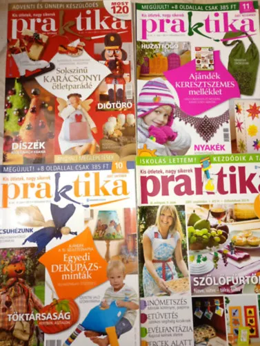 Vásárlói kedvenc 4 db. Praktika Diy Magazin - 2007.szept. - XI évf., 9. szám, 2007.okt. - XI évf., 10. szám, 2007.nov. - XI évf., 11. szám, 2007.dec. - XI évf., 12. szám (szabás-varrás-kötés-hobby-lakásdivat-kézimunka)