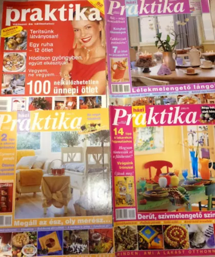 Biztonságos vásárlás 4 db. Praktika Magazin - 2001.szept. - 9. szám, 2001.okt. 10. szám, 2001.nov. 11. szám, 2001.dec. 12. szám (szabás-varrás-kötés-hobby-lakásdivat-kézimunka)