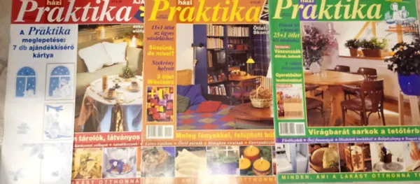 Biztonságos fizetés 3 db. Praktika Magazin - 2000.okt. - 10. szám, 2000.nov. 11. szám, 2000.dec. 12. szám (szabás-varrás-kötés-hobby-lakásdivat-kézimunka)