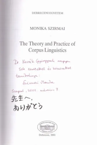 Utolsó esély The theory and practice of Corpus Linguistics (dedikált)
