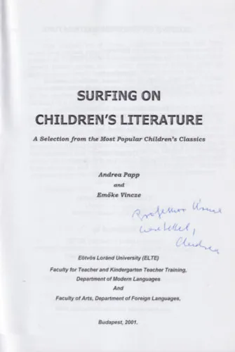 Olcsóbb Surfing on English Children's Literature - Dedikált