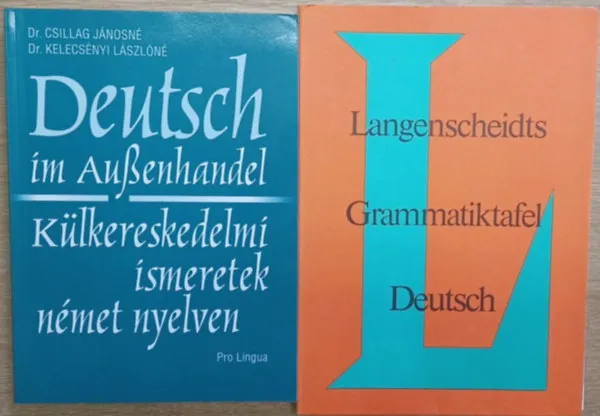2 db német nyelvkönyv: Deutsch im Außenhandel (Külkereskedelmi ismeretek német nyelven) - Langenscheidts Grammatiktafel Deutsch (Langenscheidt német nyelvtani táblázata) Szuper akció