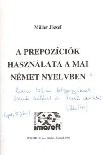 A prepozíciók használata a mai német nyelvben - dedikált Olcsóbb