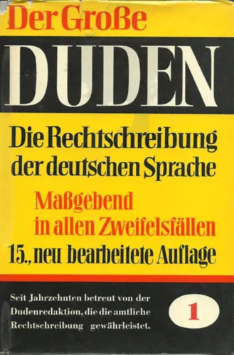 "Der Grosse DUDEN - Rechtschreibung" 15.,neu bearbeitete Auflage Vedd meg online