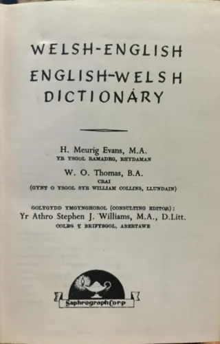 Azonnal elérhető Welsh-English, English-Welsh Dictionary