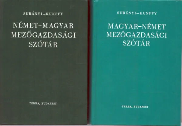 Magyar-német, német-magyar mezőgazdasági szótár I-II. Csak ma