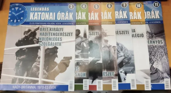 Ajánlat 7 db Legendás katonai órák magazin (szórványszámok a 12 lapszámból, saját fotó)